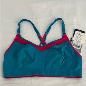 Asics Teal and Pink Racerback Sports Bra